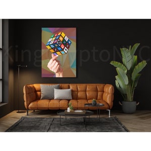 Crypto Cube | KingCryptoNYC Signature Canvas | Limited Edition Wall Art for Web3 Collectors & Crypto Enthusiasts