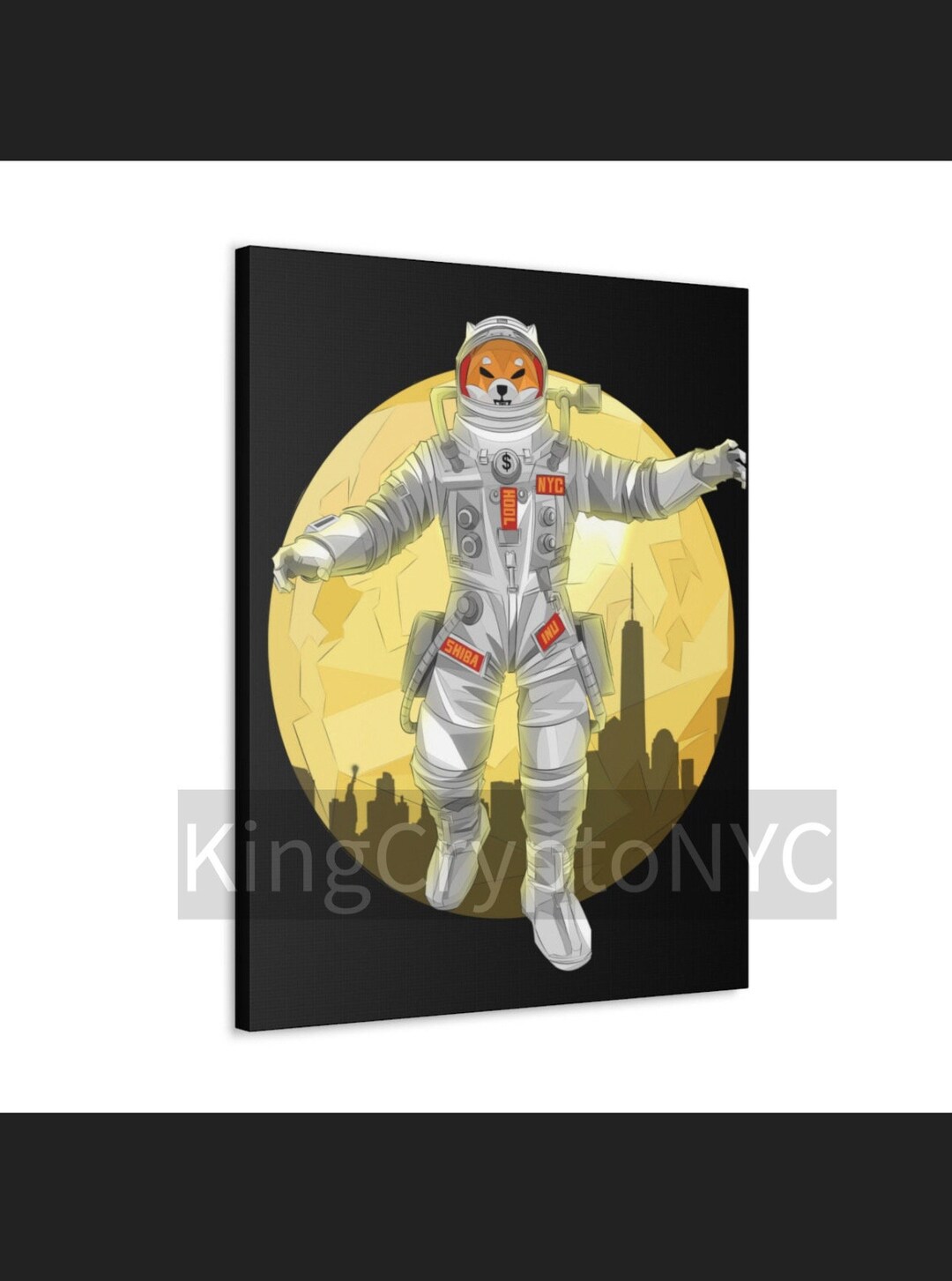 Shib Moon Canvas – Shiba Inu Astronaut Wall Art | Kingcryptonyc Lunar Drop  | Crypto Decor for Traders & Degens - Etsy
