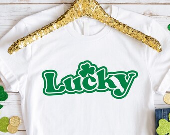 Lucky Shirt, Saint Patricks Day T-shirt, Lucky Shamrock Shirt, Green Day Shirt, Womens St Patricks Day, Drinking Shirt, Four Leaf Clover Tee