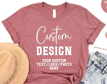 Custom Text Shirt, Customized Apparel, Customizable T-Shirt, Make Your Own Shirt, Custom V-Neck Shirt, Personalized Gift, Personalized Shirt
