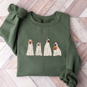 Halloween Ghost Dogs Sweatshirt, Fall Shirts, Halloween Sweater, Dog Lovers Shirt, Ghost Dog Shirt, Dog Halloween Shirt, Ghost Dog T-Shirt