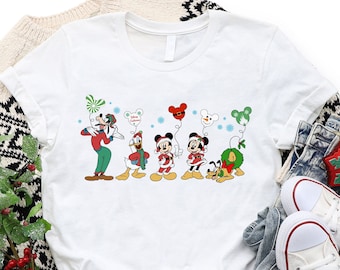 Disney Mickey And Friends Christmas Shirt, Disney Christmas T-shirt, Disney Matching Family Shirts, Christmas Couples Gift, Holiday Shirt