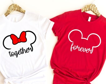 Forever Together Disney Shirt, Mickey Minnie Valentine Shirt, Matching Couples Shirt, Valentines Day, Valentines Gift, Disney Couples Gift