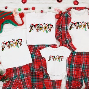 Disney Mickey And Friends Christmas Shirt, Disney Matching Family Shirts, Disney Holiday T-shirt, Christmas Couples Pajamas, Disney Shirt