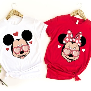 Mickey And Minnie Valentine Shirt, Disney Matching Couples Shirt, Disney Valentine Shirt, Couples Gifts, Valentines Day Tee, Valentines Gift