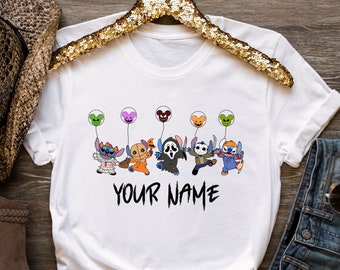 Stitch Horror Halloween T-Shirt, Halloween Party Shirt, Stitch Shirt, Disney Halloween Shirt, Disney Matching Shirt, Disney Halloween Gifts