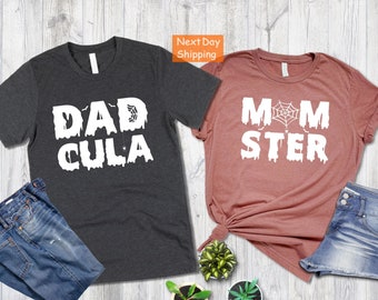 Momster And Dadcula Shirt, Little Monster Shirt, Matching Halloween Shirts, Halloween Mom Shirt, Dad Halloween Tee, Couples Halloween Shirts