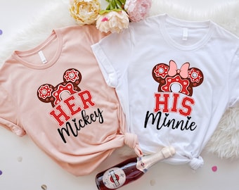 Her Mickey His Minnie Shirt, Couples Vacation Shirt, Disney Couples T-shirt, Matching Love Couples Shirt, Mickey And Minnie Couple Shirt