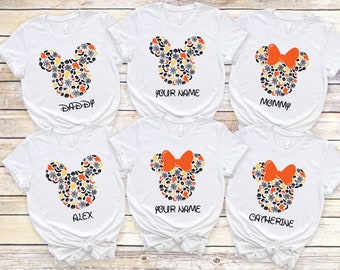 Halloween Mickey And Minnie Ears Shirt, Vintage Disney Halloween Shirt, Disney Family Vacation, Mouse Ears Headband For Adults And Kids