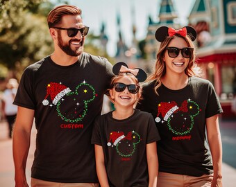 Custom Mickey And Minnie Christmas Shirts, Disney Christmas Family Shirt, Disneyland Christmas Shirt, Disney Family Tees, Christmas Party