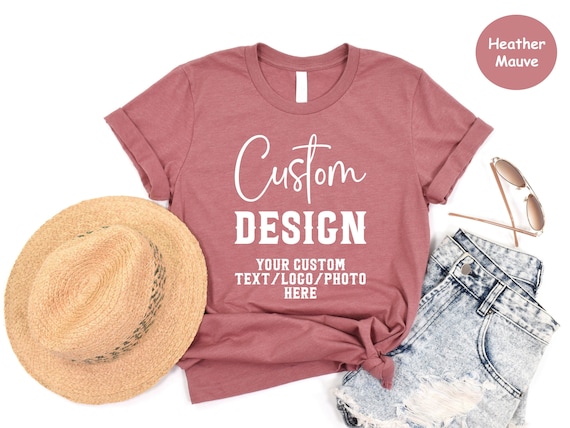 Custom Text Shirt, Customized Apparel, Customizable T-Shirt, Make Your Own Shirt, Custom V-Neck Shirt, Personalized Gift, Personalized Shirt