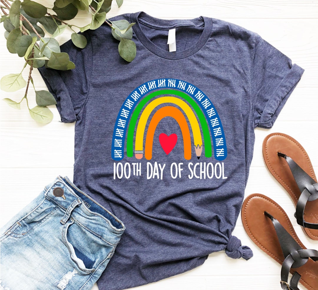 100th Day of School Rainbow Shirt, Back to School Shirt, 100 Days ...