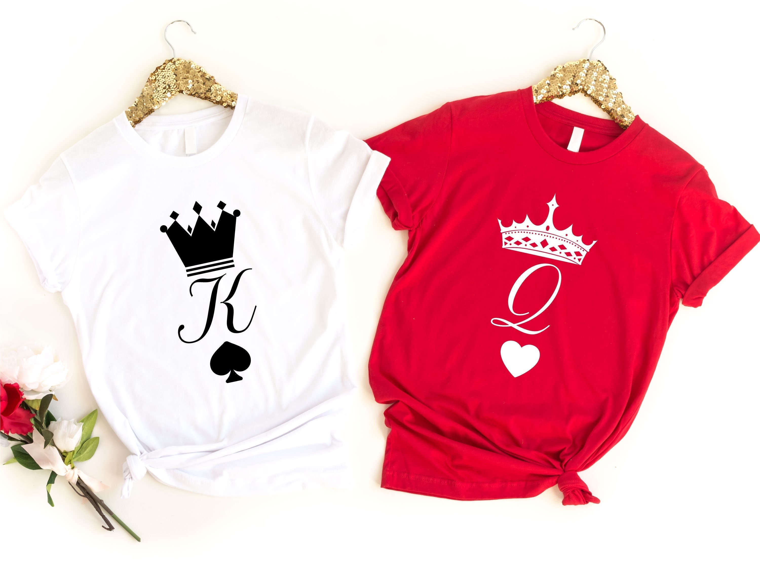 Camisa de rey y reina, camisa del día de San Valentín, linda camisa de San Valentín, camisa de parejas a juego, camisa de amor de parejas, regalo de San Valentín, regalo de parejas