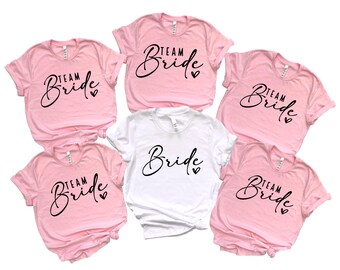 Bride Shirts, Bride Team Shirt, Bachelorette Party Shirts, Bridal Party Gifts, Bachelorette Tshirts, Bridesmaid Gift, Bride Tribe Shirts