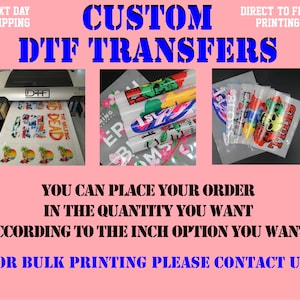Custom Dtf Transfers, Dtf Sublimation, Ready To Press, Heat Press Transfer, Gang Sheet, Full Color Dtf Print, Direct To Film Transfer