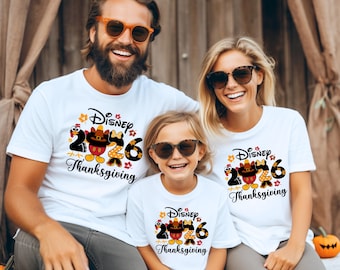 Disney Thanksgiving 2026 Family Matching Shirts, Mickey Minnie Autumn Holiday Group Tees