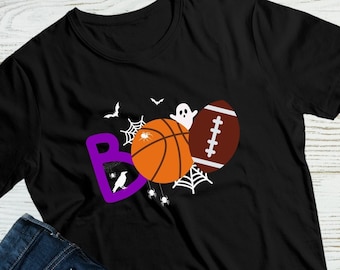 Halloween Football Shirt, Halloween Basketball Shirt, Halloween Sports Shirt, Unisex Halloween Shirt, Ghost Shirt, Boo Shirt, Spooky Shirt