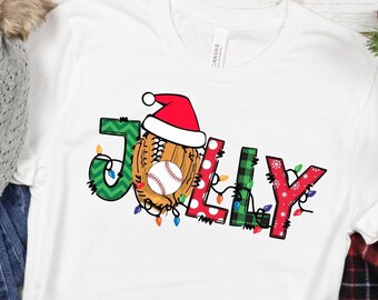 Christmas Baseball Shirt, Christmas Sports Shirt, Baseball Fan Gift, Christmas Group Shirt, Baseball Christmas Gift, Jolly Santa Shirt