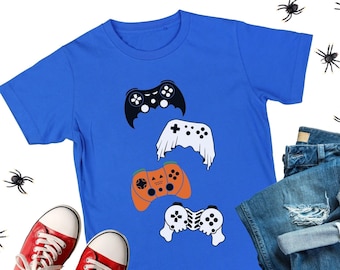 Halloween Gamer Shirt, Halloween Controller Shirt, Halloween Shirt, Halloween Kids Shirt, Skeleton Shirt, Ghost Shirt, Trick or Treat Shirt
