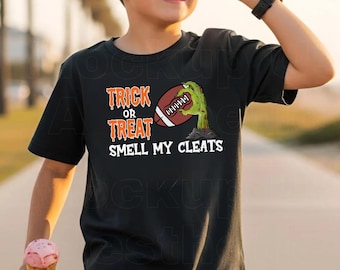 Trick or Treat Smell My Cleats Shirt, Halloween Football Shirt, Boy Halloween Shirt, Zombie Shirt, Football Fan Gift, Halloween Sports Shirt