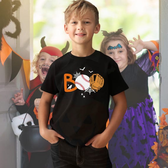 Halloween Baseball Shirt, Halloween Sports Shirt, Halloween TShirt, Boys Halloween Shirt, Halloween Gift, Unisex Halloween Shirt, Boo Shirt