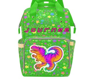 Green Dino personalized bag