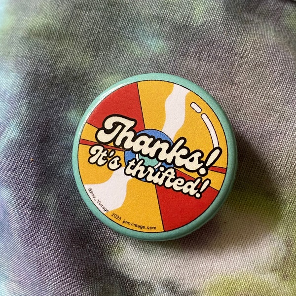 Thanks! It's thrifted! Vintage Vinyl LP Button Pin