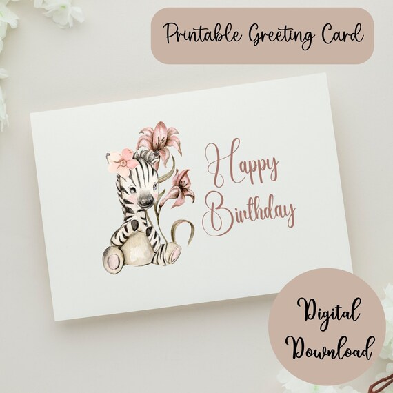 Printable Happy Birthday Card Printable Greeting Card - Etsy