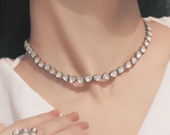 Collier Ancien Tour De Cou En Argent 925 Avec Diamant Polki Et Perle - Fait Main En Inde