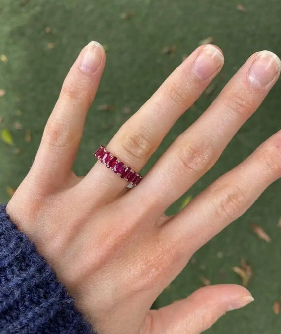 Ruby solitaire sale engagement rings