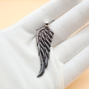 925 Sterling Silver, Dainty Silver Wings Pendant, Guardian Angel Necklace, Delicate Wing Charm Jewelry, Gift For Her, Layering Necklace
