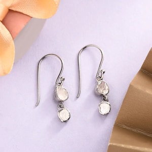 925 Sterling Silver Earring, Polki Diamond Earring, Victorian Vintage Earring, Handmade Designer Earring, Polki Jewelry, Silver Earring.