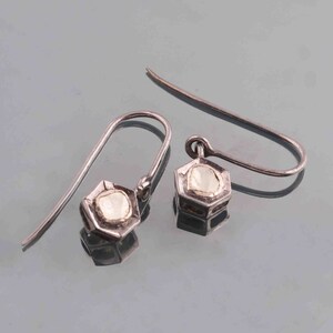 Natural Rose Cut Polki Earring 925 Sterling Silver Polki Diamond oxidized Earring Daily Wear Earring Handmade Designer Earring