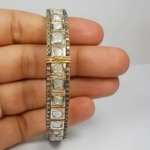 Polki Bangle/ Handmade Designer/ Victorian Vintage Bangle/ Gift For Wife/ Polki Jewelry/ Pave Diamond Bangle/ Antique Bangle