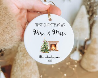 Mr Mrs Christmas Ornament, First Christmas As Mr and Mrs Ornament, Our First Christmas Ornament, Newlywed Christmas Gift, Mr and Mrs Gift