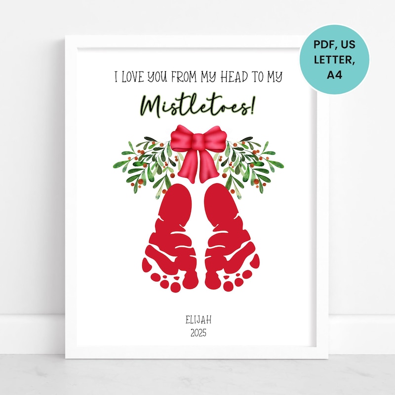 Christmas Kids Footprint - Etsy
