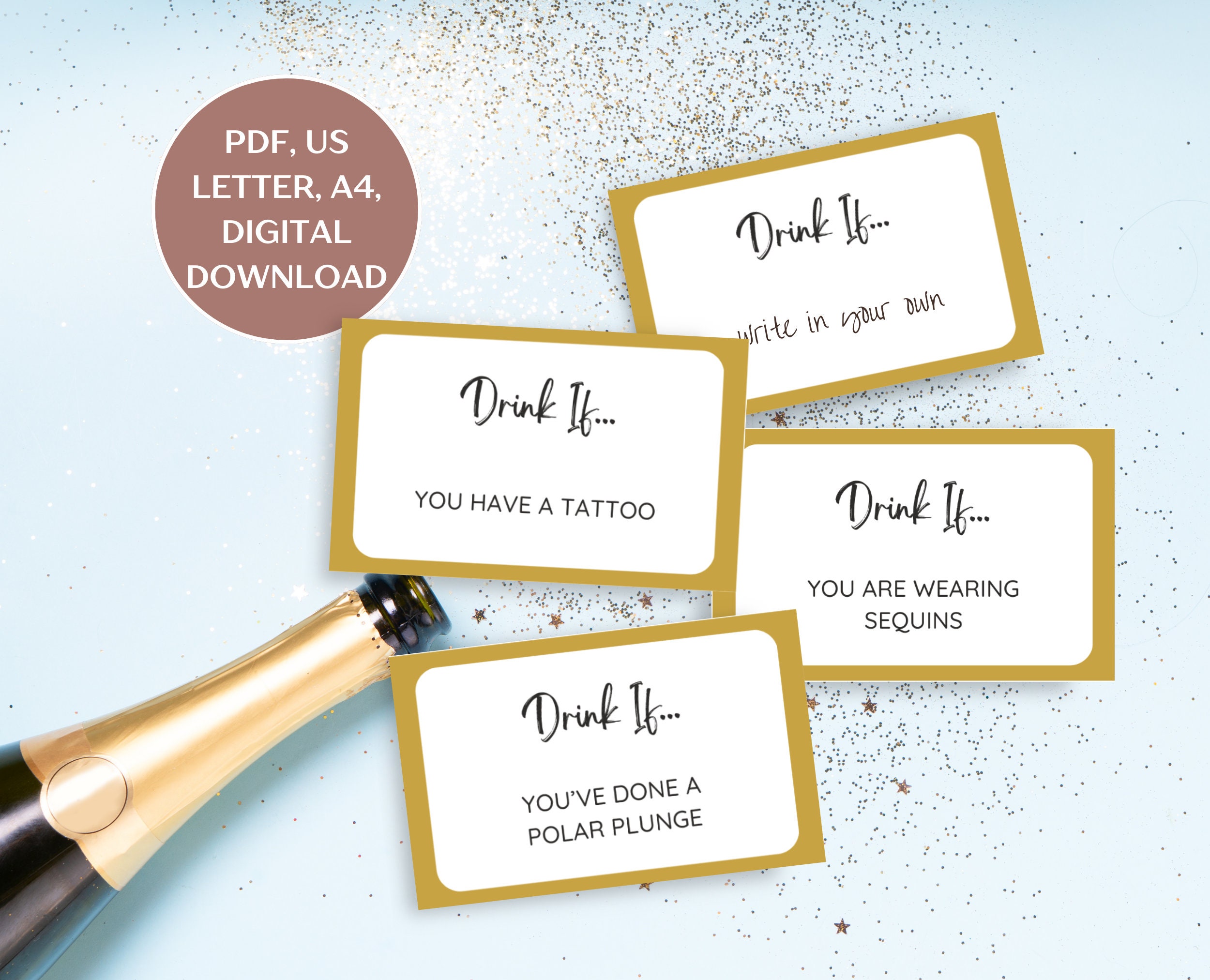 New Years Drinking Game, Printable New Year's Eve Game, Drink If Game ...