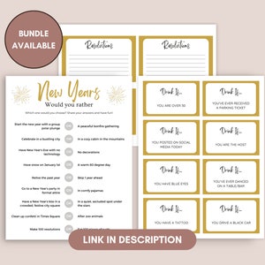 New Years Drinking Game, Printable New Year's Eve Game, Drink If Game ...
