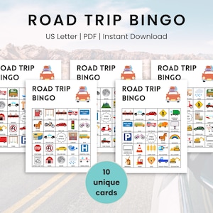 Bingo de viagem, cartões de bingo para impressão, caça ao tesouro para crianças, atividade de viagem para crianças, jogo de carro de viagem, cartão de bingo de viagem