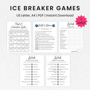 Icebreaker Game Bundle Printable Team Building Games Group Activities Icebreaker Game Bundle Printable Team Building Games Group Activities