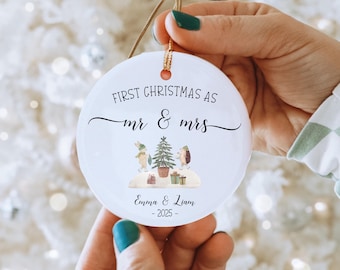 Mr Mrs Christmas Ornament, First Christmas As Mr and Mrs Ornament, Our First Christmas Ornament, Newlywed Christmas Gift, Mr and Mrs Gift