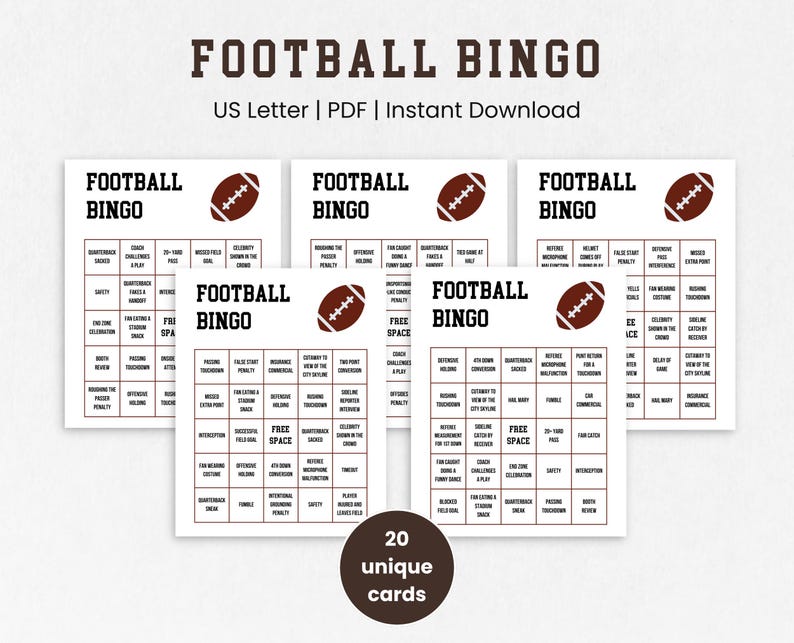 Football Bingo Printable Sports - Il 794xN.6336892029 Byf3