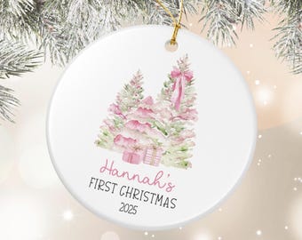 Baby My First Christmas Ornament, Personalized Baby Girl First Christmas Ornament, First Christmas Ornament for Girl, Baby Shower Gift