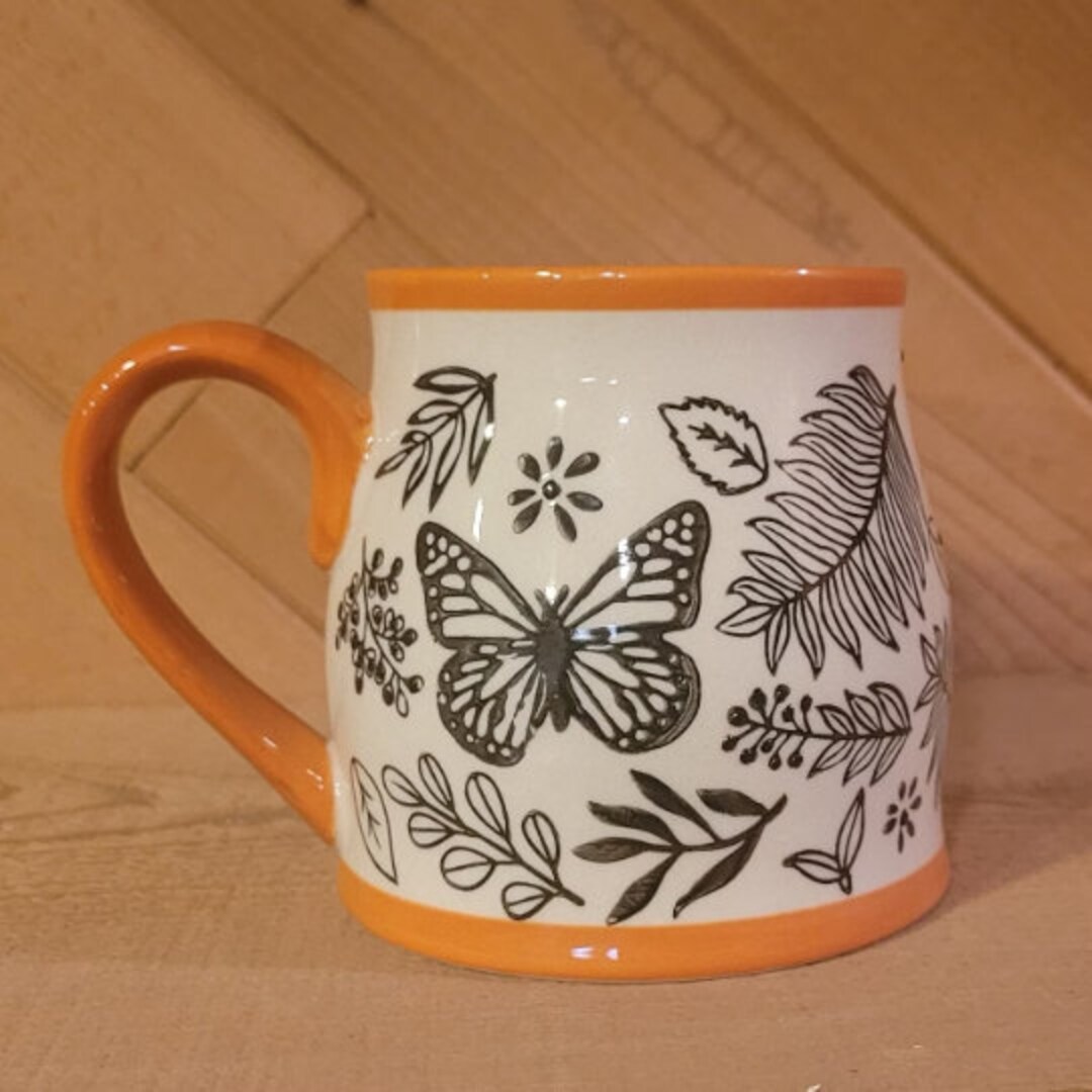 Homey Butterfly Ceramic Coffee Mug 16oz