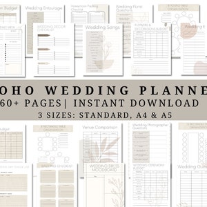 Wedding Planner Printable, Boho Wedding, Printable Wedding Planner Pages, Wedding Plan Bundle, Wedding Planning Book
