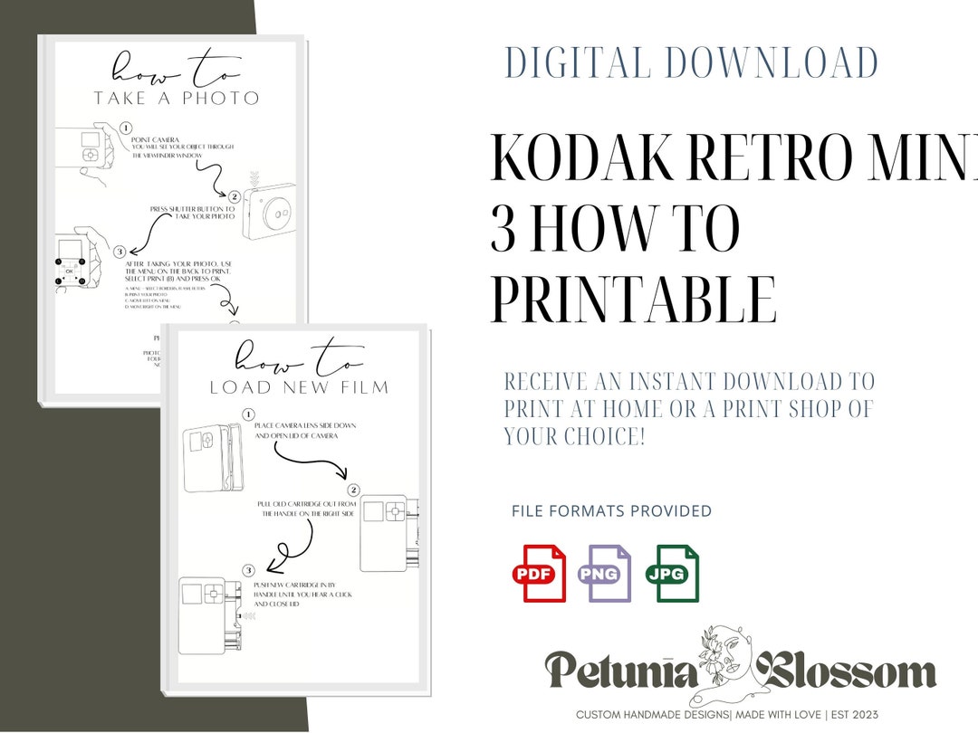 Kodak Mini Shot 3 Instructions Sign, Wedding Photo Guestbook