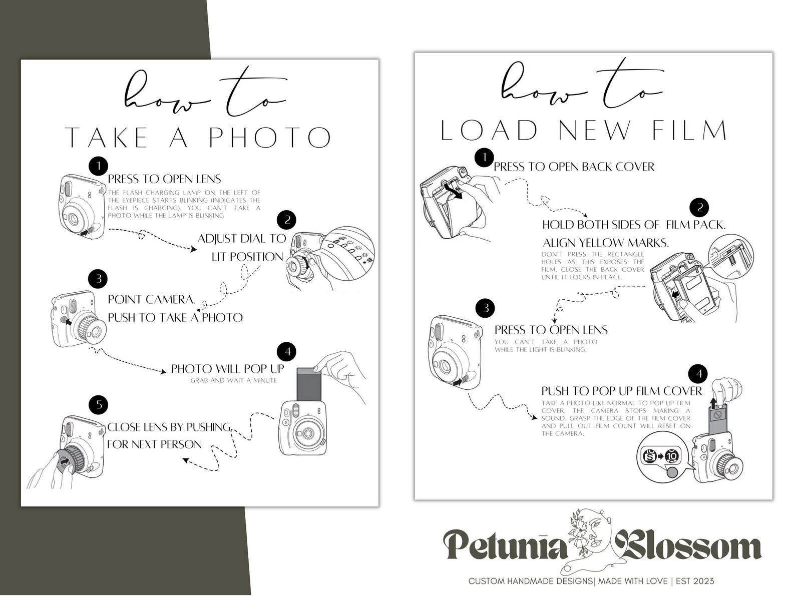 Instax Mini Photo Guestbook Sign, Camera Instructions, Wedding Photo