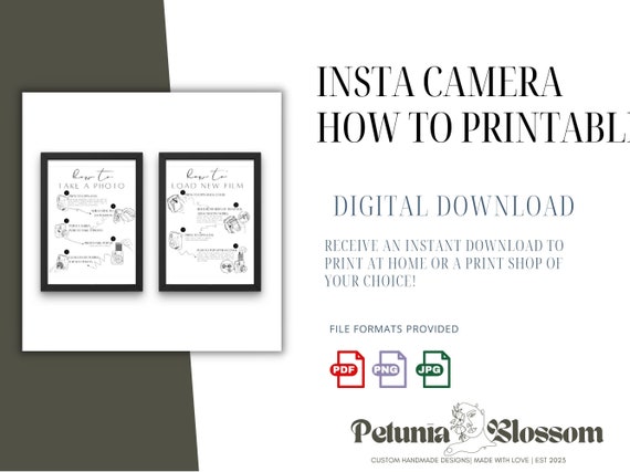 Instax Camera Instructions Sign, Wedding Photo Guestbook (digital