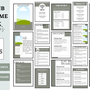 Airbnb Welcome Book Template, House Host Manual Guidebook Template, Real Estate Canva Template, Vacation Rental Template