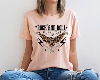 Rock N Roll Wild SpiritShirt - Leopard Print Shirt - Rock N Roll Music Shirt - Trendy Concert Shirt